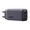 Fali töltő Aukey PA-B6U, 1xUSB-A, 2xUSB-C, 67W szürke