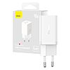 Fali töltő Baseus GaN5 40W, 2x USB C, fehér (CCGP180102)