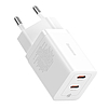 Fali töltő Baseus GaN5 40W, 2x USB C, fehér (CCGP180102)