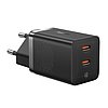 Fali töltő Baseus GaN5 40W, 2x USB C, fekete (CCGP180101)