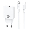 Fali töltő Remax, RP-U5, USB-C, 20W, fehér + Lightning kábel (RP-U5)