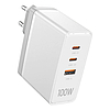 Fali töltő, Vention, FEGW0-EU, 2xUSB-C, USB-A, 100W/100W/30W, GaN fehér