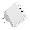 Fali töltő, Vention, FEGW0-EU, 2xUSB-C, USB-A, 100W/100W/30W, GaN fehér