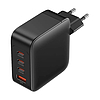 Fali töltő, Vention, FEIB0-EU, 3xUSB-C, USB-A, 140W/140W/30W/18W, GaN czarna