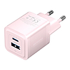 Fali töltő, Vention, FEQP0-EU, USB-C + USB-A, 30W/30W, GaN rózsaszín