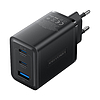 Fali töltő, Vention, FERB0-EU, 2xUSB-C, USB-A, 65W/65W/30W, GaN fekete