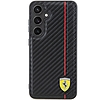 Ferrari Carbon Printed Line tok Samsung Galaxy S24-hez - fekete