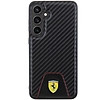 Ferrari Carbon varrott alsó tok Samsung Galaxy S24+ telefonhoz - fekete