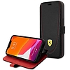 Ferrari FEFLBKP13LRGOK iPhone 13 Pro 6.1" fekete/fekete könyv, bőr ívelt vonal