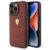 Ferrari Leather Stitched Lines tok iPhone 15 Pro Max telefonhoz - piros