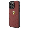 Ferrari Leather Stitched Lines tok iPhone 15 Pro Max telefonhoz - piros