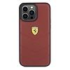 Ferrari Leather Stitched Lines tok iPhone 15 Pro Max telefonhoz - piros