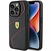 Ferrari Twist Metal Logo tok iPhone 15 Pro-hoz - fekete