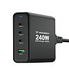 GaN Wozinsky WGCSB 240 W USB-A / 3 x USB-C fali töltő - fekete