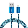 GoGEN Lightning USB kábel 1m, textil borítás, kék szín (GOGLIGHTN100MM26)