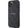 Guess 4G Collection bőr fém logó MagSafe tok iPhone 12 Pro / iPhone 12 telefonhoz - fekete