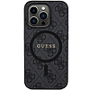 Guess 4G Collection bőr fém logós MagSafe tok iPhone 13 Pro Max telefonhoz - fekete