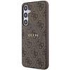 Guess 4G Collection Leather Metal Logo MagSafe tok Samsung Galaxy S24+ telefonhoz - barna