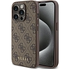 Guess 4G Metal Gold Logo tok iPhone 15 Pro-hoz - barna