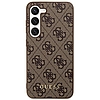 Guess 4G Metal Gold Logo tok Samsung Galaxy S24+ telefonhoz - barna