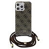 Guess Crossbody Cord 4G nyomtatótok iPhone 15 Pro Max készülékhez - barna