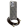 Guess Crossbody Cord 4G nyomtatótok iPhone 15 Pro Max készülékhez - barna