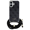 Guess Crossbody Cord 4G nyomtatótok iPhone 16-hoz - fekete