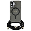 Guess Crossbody Cord Script MagSafe iPhone 16 tok - fekete