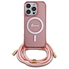 Guess Crossbody Cord Script MagSafe tok iPhone 16 Pro készülékhez - rózsaszín