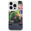 Guess Flower Liquid Glitter tok iPhone 14 Pro Max telefonhoz - kék