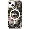 Guess Flower MagSafe tok iPhone 14-hez - fekete