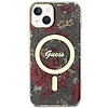 Guess Flower MagSafe tok iPhone 14-hez - zöld