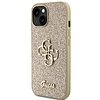 Guess Glitter Script Big 4G tok iPhone 15-höz - arany