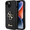 Guess Glitter Script Big 4G tok iPhone 15-höz - fekete