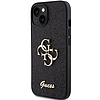 Guess Glitter Script Big 4G tok iPhone 15-höz - fekete