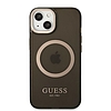 Guess Gold Outline áttetsző MagSafe tok iPhone 13-hoz - fekete