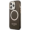 Guess Gold Outline áttetsző MagSafe tok iPhone 13 Pro / iPhone 13 telefonokhoz - fekete