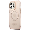 Guess Gold Outline áttetsző MagSafe tok iPhone 13 Pro Max készülékhez - rózsaszín