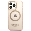 Guess Gold Outline áttetsző MagSafe tok iPhone 13 Pro Max készülékhez - rózsaszín