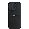 Guess Graained Gold Ring MagSafe tok iPhone 16 Pro-hoz - fekete