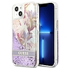 Guess GUHCP13SLFLSU iPhone 13 mini 5.4 hüvelykes lila/lila kemény tok, Flower Liquid Glitter