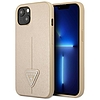 Guess GUHCP13SPSATLE iPhone 13 mini 5.4 hüvelykes bézs/bézs keménytokos SaffianoTriangle logó