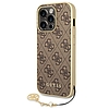 Guess GUHCP14LGF4GBR iPhone 14 Pro 6.1" barna/barna keménytokos 4G Charms Collection