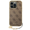 Guess GUHCP14LGF4GBR iPhone 14 Pro 6.1" barna/barna keménytokos 4G Charms Collection