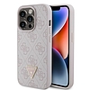 Guess GUHCP15LP4TDPP iPhone 15 Pro 6.1" rózsaszín/rózsaszín keménytok, bőr 4G Triangle Strass