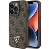 Guess GUHCP15LP4TDPW iPhone 15 Pro 6.1" barna/barna keménytok, bőr 4G Triangle Strass