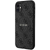 Guess GUHMN61G4GFRK iPhone 11 6,1" / Xr fekete/fekete keménytok 4G Collection bőr fém logó MagSafe