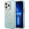 Guess GUHMP13XHTCMB iPhone 13 Pro Max 6,7" kék/kék kemény tok Gold Outline áttetsző MagSafe