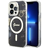 Guess GUHMP14LHTMRSK iPhone 14 Pro 6.1" fekete/fekete keménytok Golden Marble MagSafe