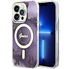 Guess GUHMP14LHTMRSU iPhone 14 Pro 6.1" lila/lila kemény tok Golden Marble MagSafe